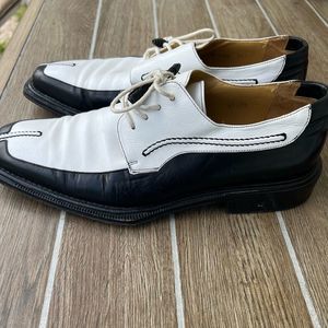 Mezlan black & white dress shoes size 8
